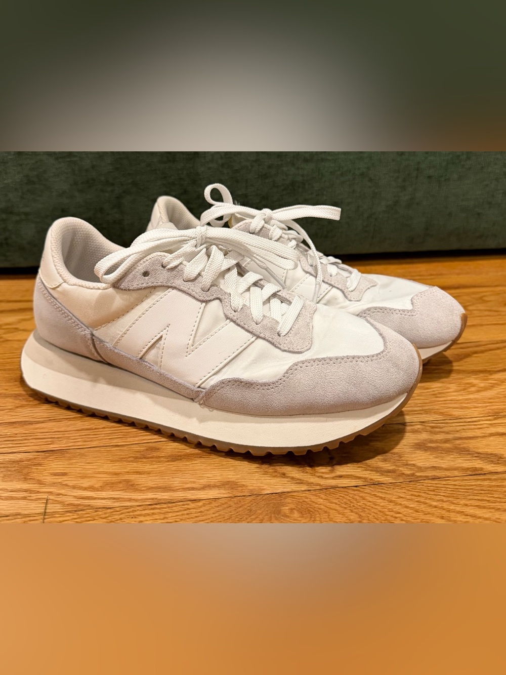 New Balance Women's White and Light Gray 237 Retro Runner Sneakers